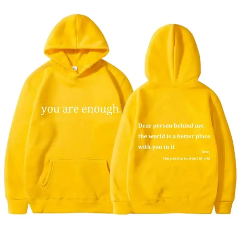YOU ARE ENOUGH Print Hoodies Autumn Casual Sportswear Plus Fleece Winter Tops Pullover Men's Hoodies Streetwear Sweatshirts
YOU ARE ENOUGH Print Hoodies Autumn Casual Sportswear Plus Fleece Winter Tops Pullover Men's Hoodies Streetwear Sweatshirts