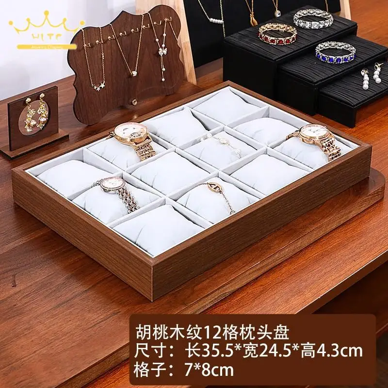 Large Capacity Earrings Necklaces Jewelry Tray with Walnut-Colored Exterior and Gray Velvet Interior for Storing Rings Bracelets
Large Capacity Earrings Necklaces Jewelry Tray with Walnut-Colored Exterior and Gray Velvet Interior for Storing Rings Bracelets