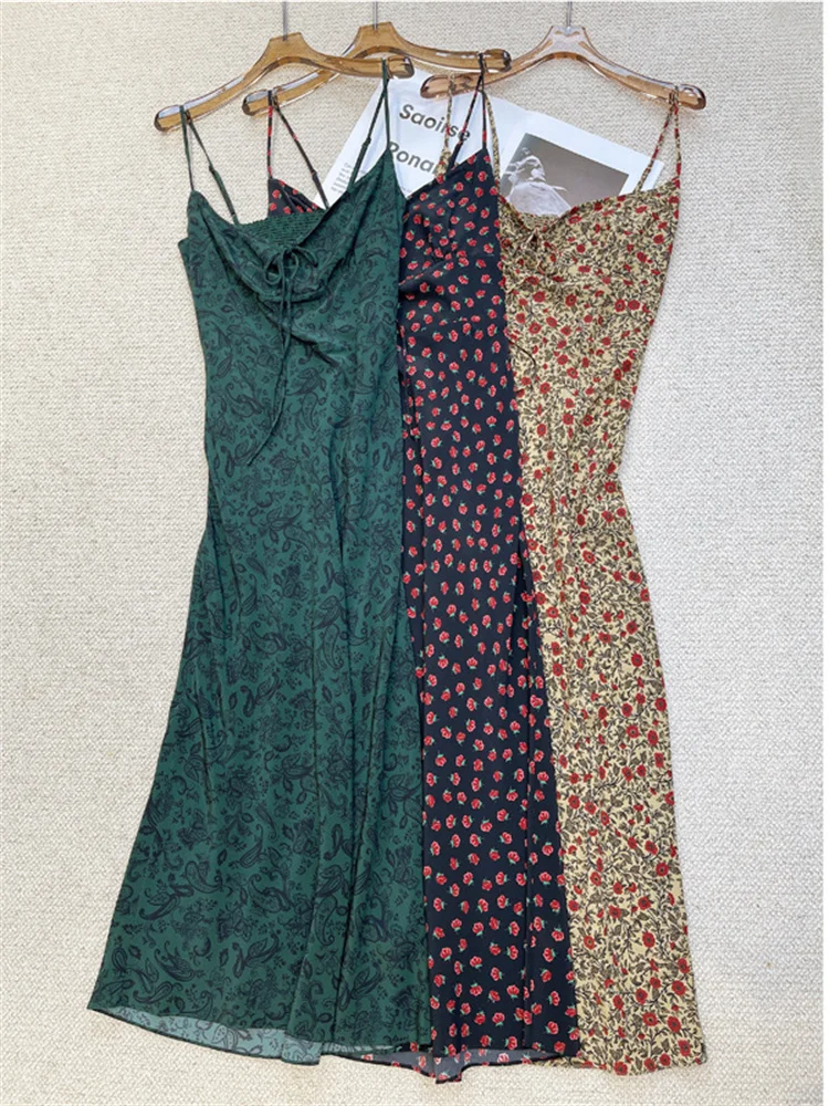 Lady Lace-Up Square Collar Floral or Paisley Print Long Robe 2024 Summer Women's Sleeveless Silk Sling Midi Dress Holiday Style
Lady Lace-Up Square Collar Floral or Paisley Print Long Robe 2024 Summer Women's Sleeveless Silk Sling Midi Dress Holiday Style