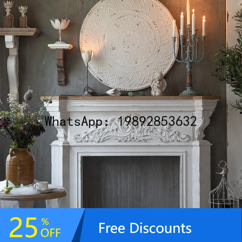 CZ Wedding Photography Decoration Fireplace Mantel European Vintage Distressed Relief Homestay Living Room Entrance Cabinet
CZ Wedding Photography Decoration Fireplace Mantel European Vintage Distressed Relief Homestay Living Room Entrance Cabinet