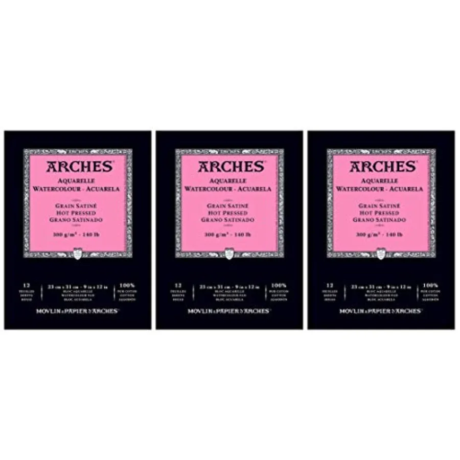 3-Pack - Watercolor Pad Hot Press 9" x 12" - 12 Sheets Each
3-Pack - Watercolor Pad Hot Press 9" x 12" - 12 Sheets Each