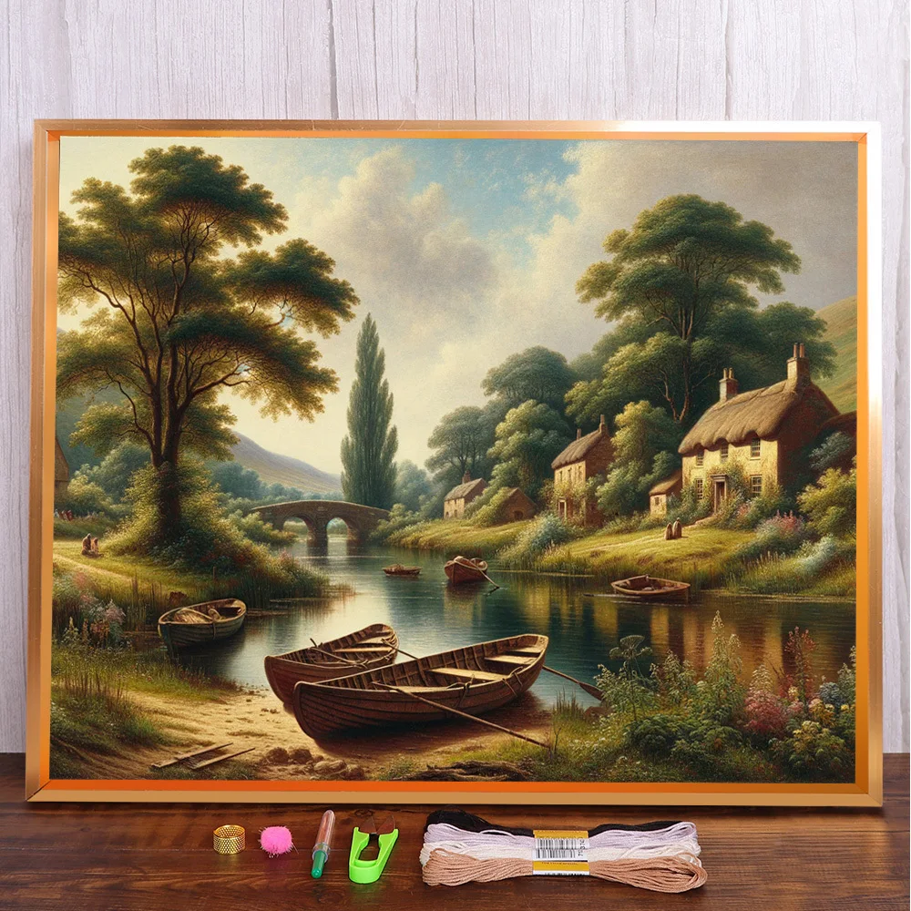 Landscape House By River Printed Canvas 11CT Cross-Stitch Embroidery Kit Handiwork Hobby Sewing Knitting Jewelry Magic Gift
Landscape House By River Printed Canvas 11CT Cross-Stitch Embroidery Kit Handiwork Hobby Sewing Knitting Jewelry Magic Gift