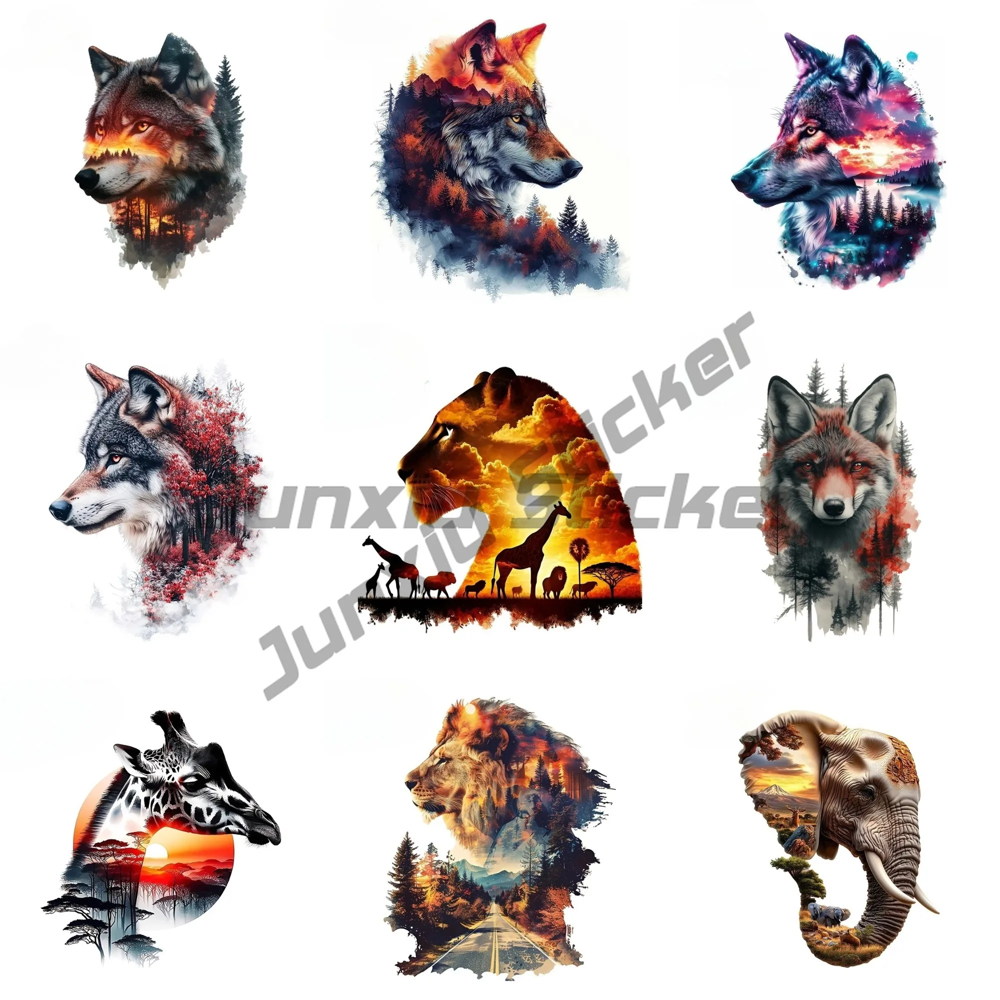 Creative Colorful Wolf Head Car Stickers Cool Personal Animal Silhouettes Window Trunk Decals Scratch-Proof Car Decor
Creative Colorful Wolf Head Car Stickers Cool Personal Animal Silhouettes Window Trunk Decals Scratch-Proof Car Decor