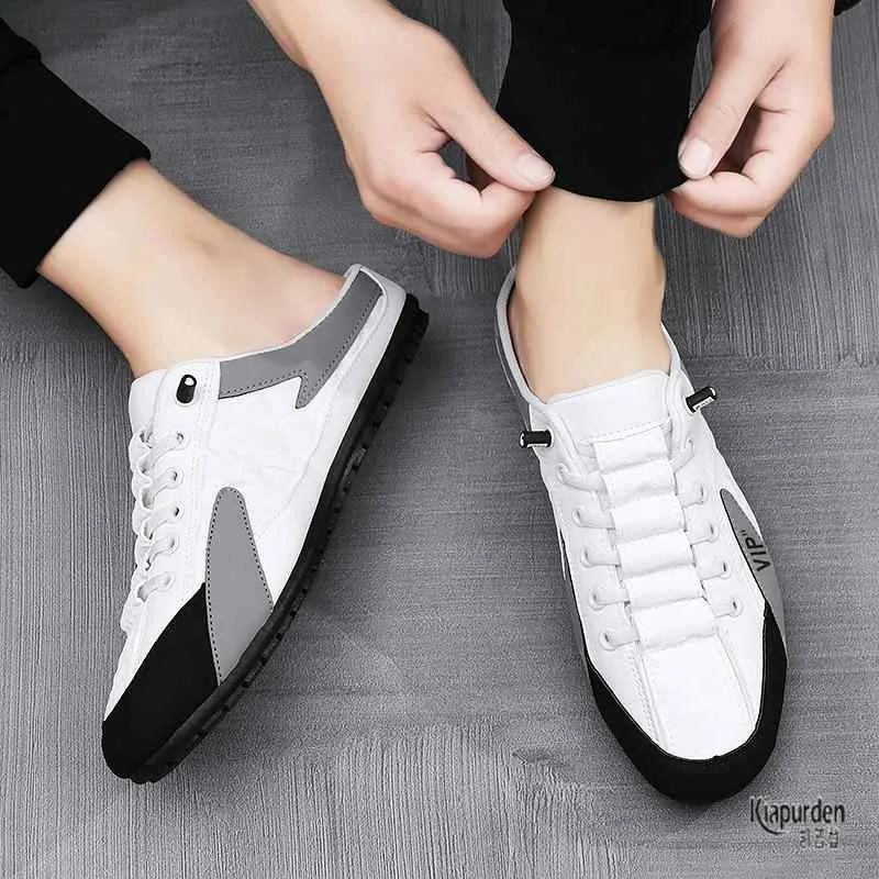 Men's Summer Breathable Slip-On Driving Casual Half Slippers Fashionable Bean Bean Shoes Comfortable Rubber Sole Flat Heel
Men's Summer Breathable Slip-On Driving Casual Half Slippers Fashionable Bean Bean Shoes Comfortable Rubber Sole Flat Heel