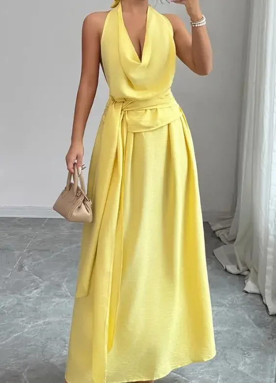 Summer Women's French Elegant Halter Dress Female Clothing New Style 2026 Temperament Commuting Women Elegant A Line Dresses
Summer Women's French Elegant Halter Dress Female Clothing New Style 2026 Temperament Commuting Women Elegant A Line Dresses