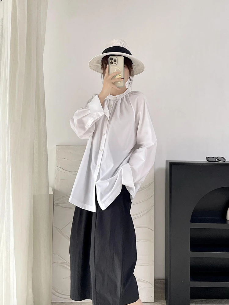 Элегантная белая рубашка из шелкового хлопка в простом повседневном стиле, новинка весеннего сезона, женский кардиган с длинным рукавом и круглым вырезом
Элегантная белая рубашка из шелкового хлопка в простом повседневном стиле, новинка весеннего сезона, женский кардиган с длинным рукавом и круглым вырезом