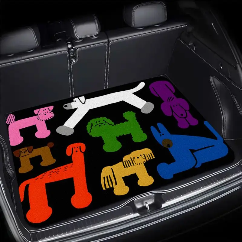 Cartoon Colorful Dog Pattern Universal Car Trunk Mat Fun Pet Lover Anti-Slip Wear-Resistant For SUV Rear Cargo Liner Protector
Cartoon Colorful Dog Pattern Universal Car Trunk Mat Fun Pet Lover Anti-Slip Wear-Resistant For SUV Rear Cargo Liner Protector