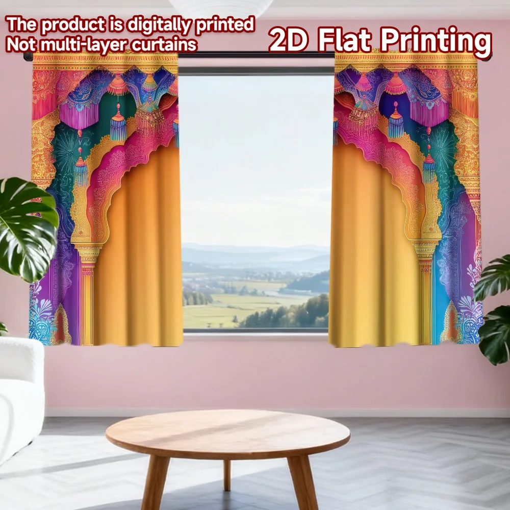 2D flat printing 2pcs Window Curtains Diwali Colorful Arch Design Digital Printed Polyester Drapes Festive Wall Decor Use for
2D flat printing 2pcs Window Curtains Diwali Colorful Arch Design Digital Printed Polyester Drapes Festive Wall Decor Use for