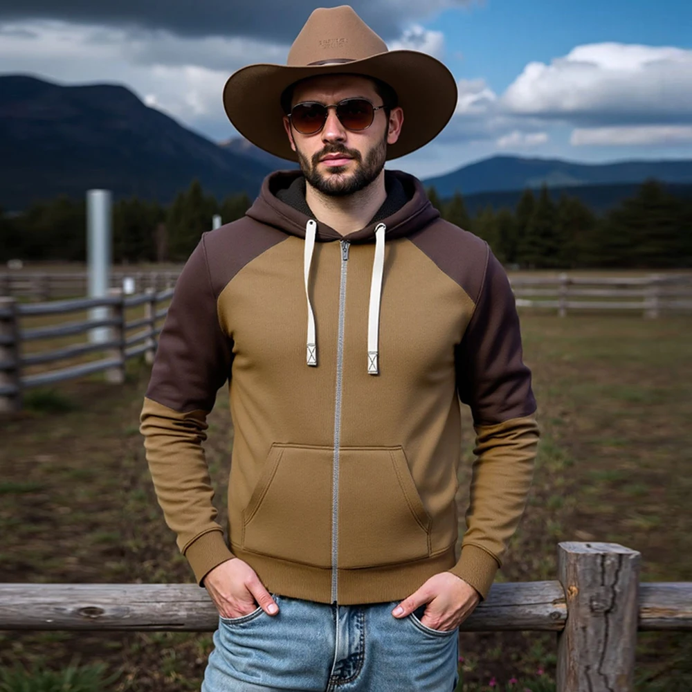 Men's Casual Contrast Color Zipper Sweatshirts Drawstring Long Sleeve Hooded Cardigan 2025 New Autumn Vacation Top Chic Jackets
Men's Casual Contrast Color Zipper Sweatshirts Drawstring Long Sleeve Hooded Cardigan 2025 New Autumn Vacation Top Chic Jackets