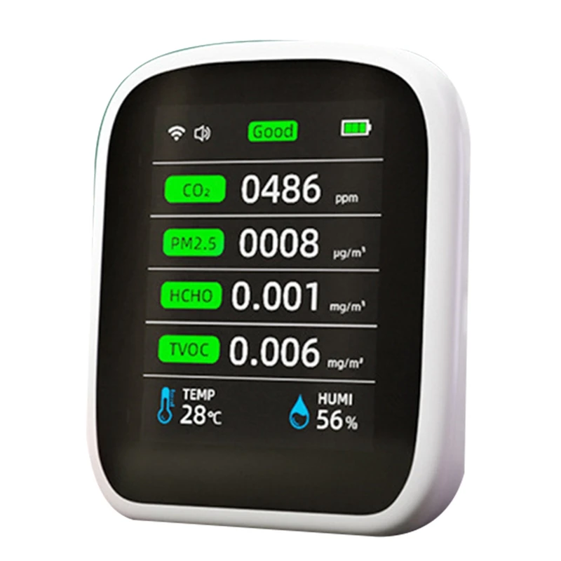 Wifi Portable Air Quality Meter 8 In 1 PM1.0 PM2.5 PM10 CO2 TVOC HCHO Temperature And Humidity Tester Carbon Dioxide
Wifi Portable Air Quality Meter 8 In 1 PM1.0 PM2.5 PM10 CO2 TVOC HCHO Temperature And Humidity Tester Carbon Dioxide