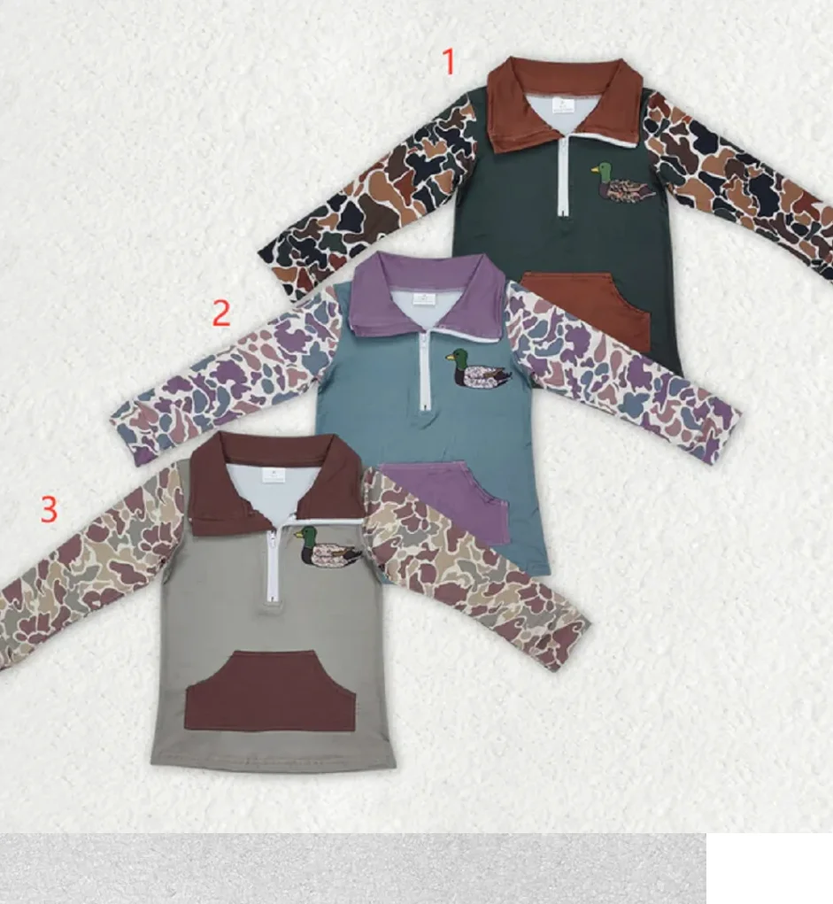Brother Baby Boys Camo Zip Duck Hunting Pullovers Tops Wholesale Boutique Children Long Shirt
Brother Baby Boys Camo Zip Duck Hunting Pullovers Tops Wholesale Boutique Children Long Shirt