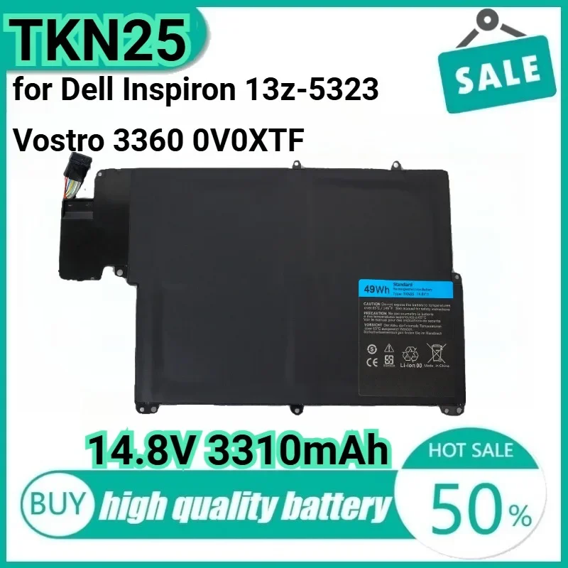 14.8V 49Wh 3310mAh TKN25 Laptop Battery for Dell Inspiron 13z-5323 Vostro 3360 0V0XTF RU485 Inspiron 5323 Vostro 3360 15-3549D.
14.8V 49Wh 3310mAh TKN25 Laptop Battery for Dell Inspiron 13z-5323 Vostro 3360 0V0XTF RU485 Inspiron 5323 Vostro 3360 15-3549D.