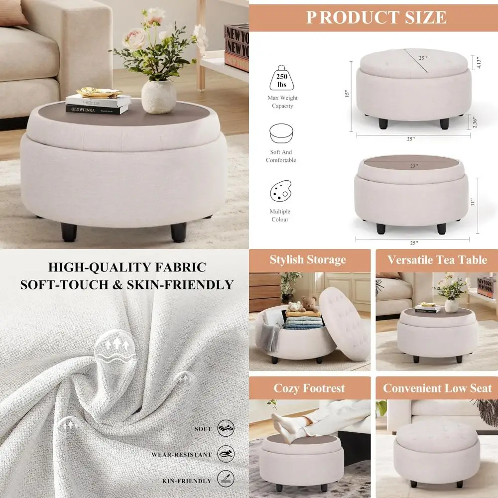Круглая тканевая пуфик для хранения: многофункциональная подставка для ног с двусторонней крышкой подноса, стильное и компактное решение для хранения.
Круглая тканевая пуфик для хранения: многофункциональная подставка для ног с двусторонней крышкой подноса, стильное и компактное решение для хранения.