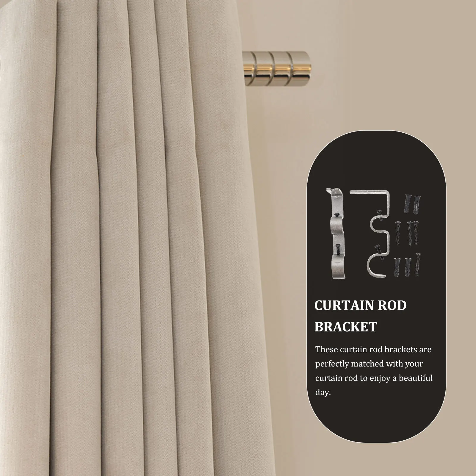 2 set Curtain Rod Bracket Thickened Heavy Duty Iron Support Sturdy Smooth Finish Easy Install Long Lasting Household Curtain Rod 
2 set Curtain Rod Bracket Thickened Heavy Duty Iron Support Sturdy Smooth Finish Easy Install Long Lasting Household Curtain Rod
