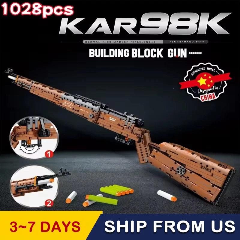 In stock Gun Technical Firearms Karabiner 98K Weapon Ideas Modularize Design Building Blocks Model Educational Toy Gift 1028PCS
In stock Gun Technical Firearms Karabiner 98K Weapon Ideas Modularize Design Building Blocks Model Educational Toy Gift 1028PCS