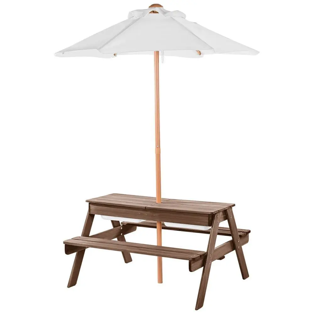 Garden Picnic Table Set Wooden, Outdoor Indoor Table with Benches & Umbrella Hole
Garden Picnic Table Set Wooden, Outdoor Indoor Table with Benches & Umbrella Hole