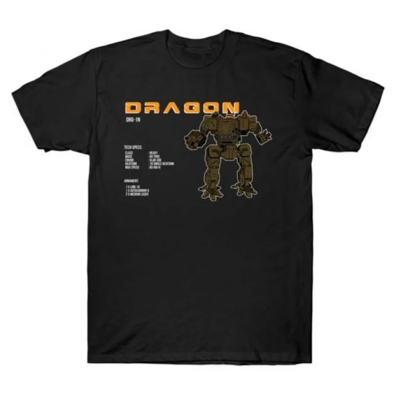 Dragon DRG-1N Mechwarrior MWO Mech Combat RPG Gift t shirt for gamer Battletech Graphic clothes Short sleeve All size tops
Dragon DRG-1N Mechwarrior MWO Mech Combat RPG Gift t shirt for gamer Battletech Graphic clothes Short sleeve All size tops