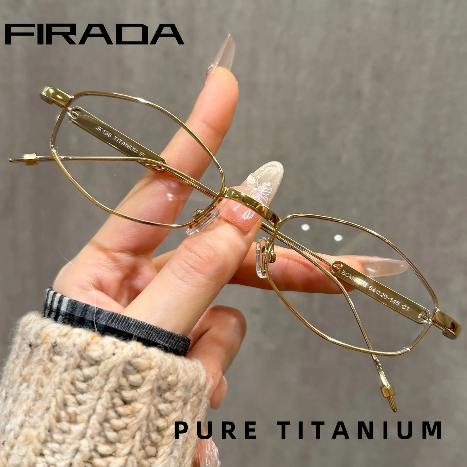 FIRADA Fashionable Comfortable Pure Titanium Eyewear 2026 New Retro Sexy Glasses Luxury Oval Eyeglass Frames For Women M218
FIRADA Fashionable Comfortable Pure Titanium Eyewear 2026 New Retro Sexy Glasses Luxury Oval Eyeglass Frames For Women M218