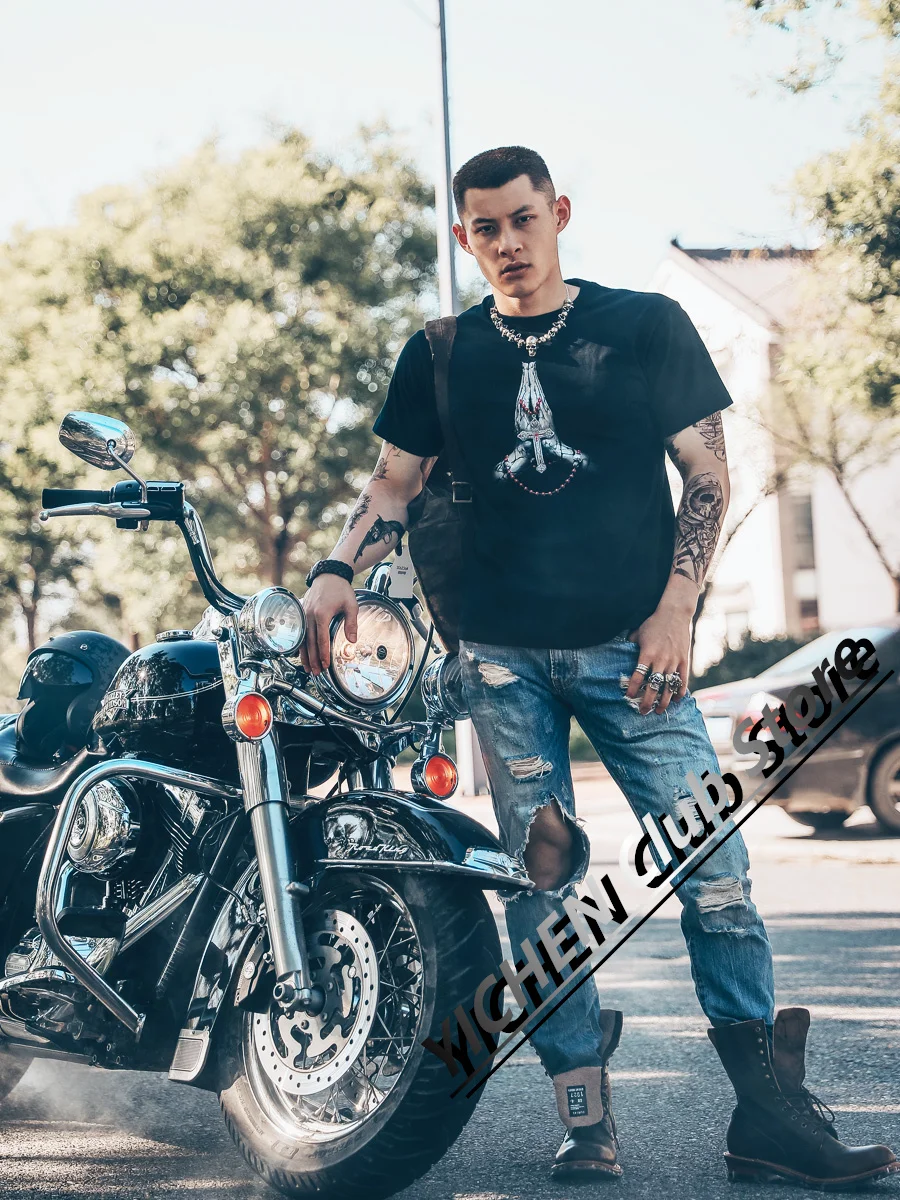 Ins European And American Tide Brand T-Shirt Harajuku Prayer Print Hip-Hop Off-Road Motorcycle Clothing Men's Women's T-Shirt
Ins European And American Tide Brand T-Shirt Harajuku Prayer Print Hip-Hop Off-Road Motorcycle Clothing Men's Women's T-Shirt