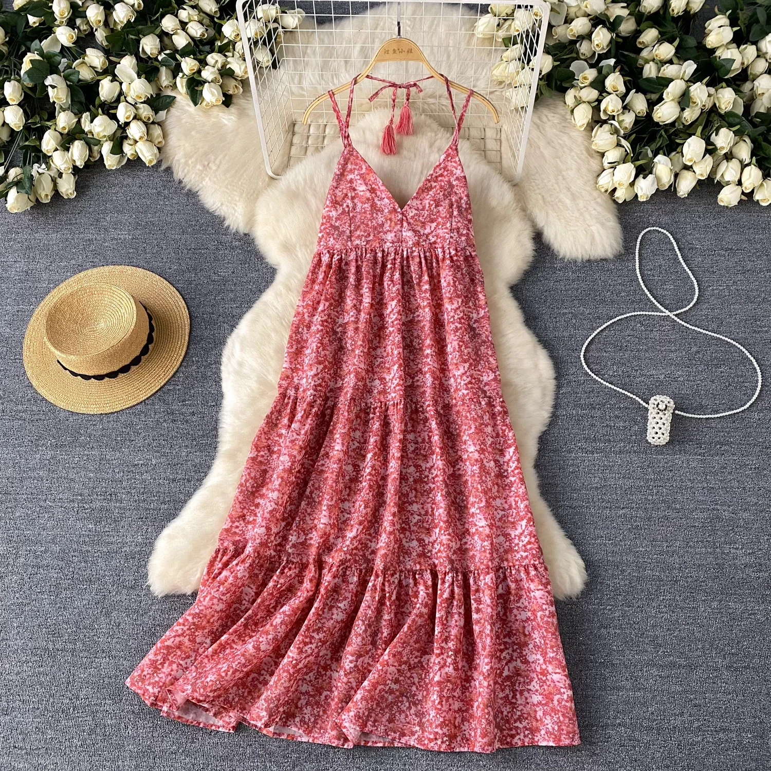 Elegant Sexy V Neck Chiffon Print Slip Dress Women Summer Fairy A-line Vestidos Boho Beach Sweet Basics Loose Dresses
Elegant Sexy V Neck Chiffon Print Slip Dress Women Summer Fairy A-line Vestidos Boho Beach Sweet Basics Loose Dresses