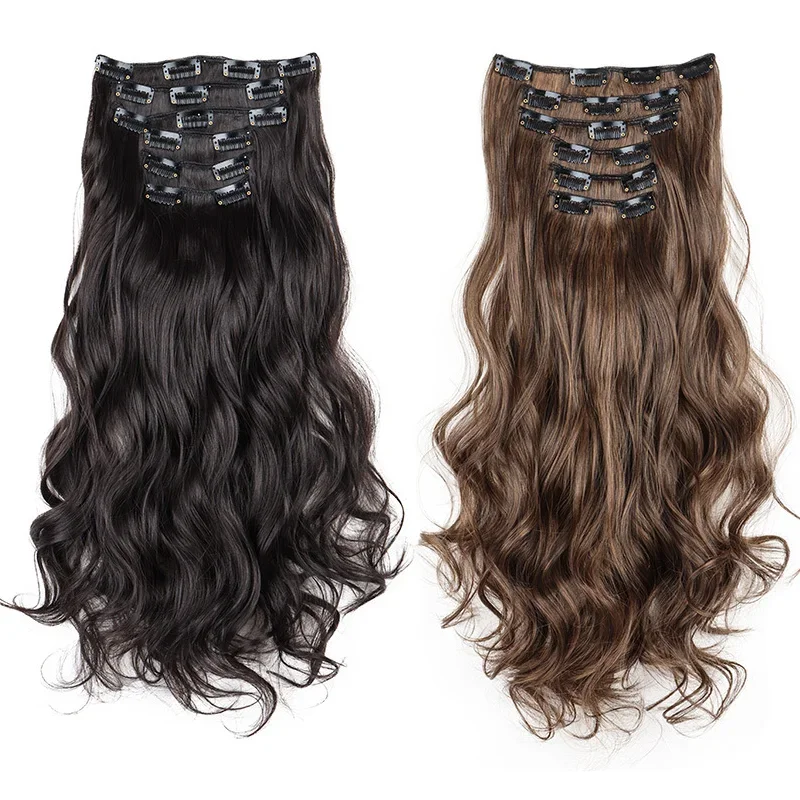 16 Clips in Hair Extensions Women Natural Wave Hair Extensions 6Pcs/Set Synthetic Hair Piece Heat Resistant Hairpiece 24 Inch
16 Clips in Hair Extensions Women Natural Wave Hair Extensions 6Pcs/Set Synthetic Hair Piece Heat Resistant Hairpiece 24 Inch