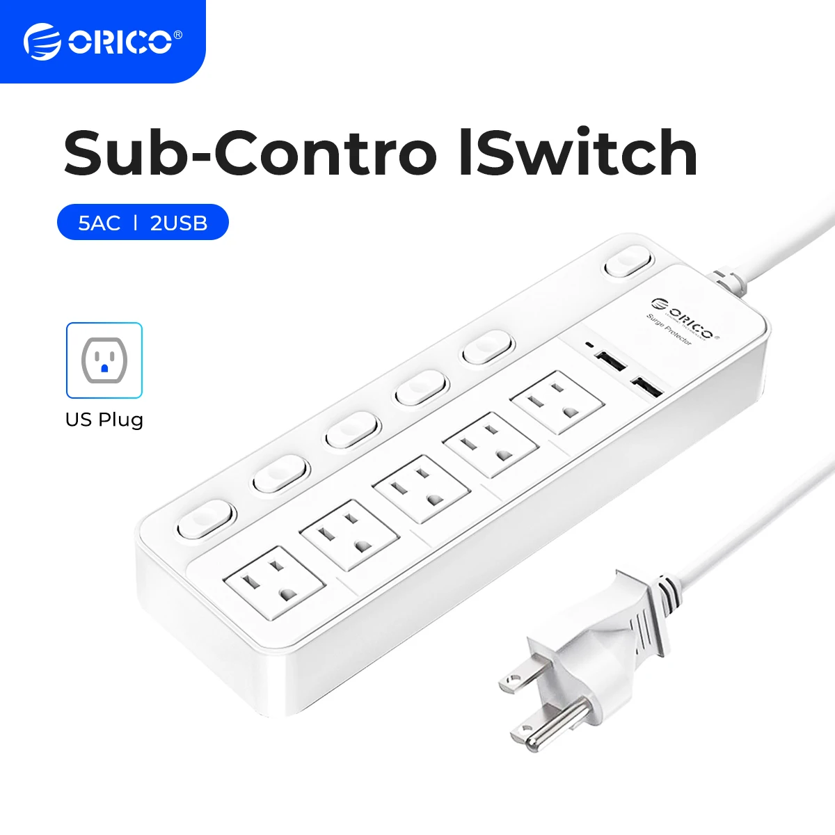 ORICO US Plug 4 AC Outlets Power Strip Sub-Control Switch Extension Cord 1875W Electrical Sockets for Home Office Charging
ORICO US Plug 4 AC Outlets Power Strip Sub-Control Switch Extension Cord 1875W Electrical Sockets for Home Office Charging