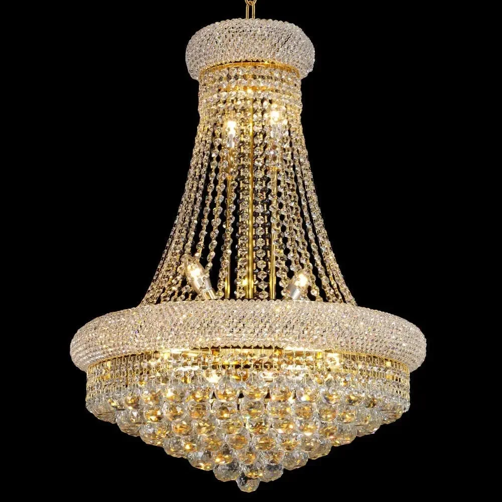 13-Lights Golden Finish Classic Empire Style Crystal Chandelier Ceiling Light for Living Room Foyer Dining Room
13-Lights Golden Finish Classic Empire Style Crystal Chandelier Ceiling Light for Living Room Foyer Dining Room