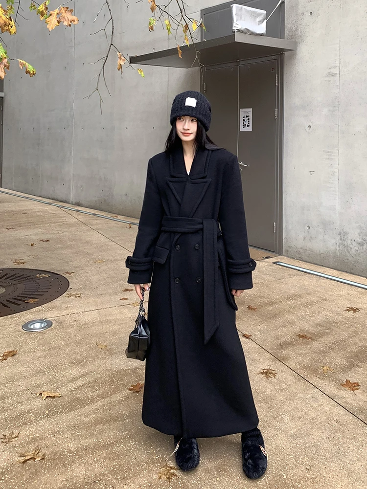 Buou Bla Woolen Coat Long Floor-Length oulder Pad Design High Height Women's Winter Faion Double-Breasted Button
Buou Bla Woolen Coat Long Floor-Length oulder Pad Design High Height Women's Winter Faion Double-Breasted Button