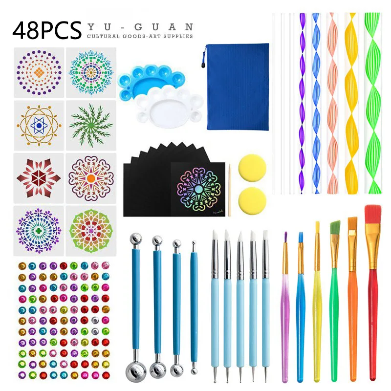 48-Piece Set of Painting Templates DIY Graffiti Colorful Scratch Scratching Embellishment Stick Point Drill Pen
48-Piece Set of Painting Templates DIY Graffiti Colorful Scratch Scratching Embellishment Stick Point Drill Pen