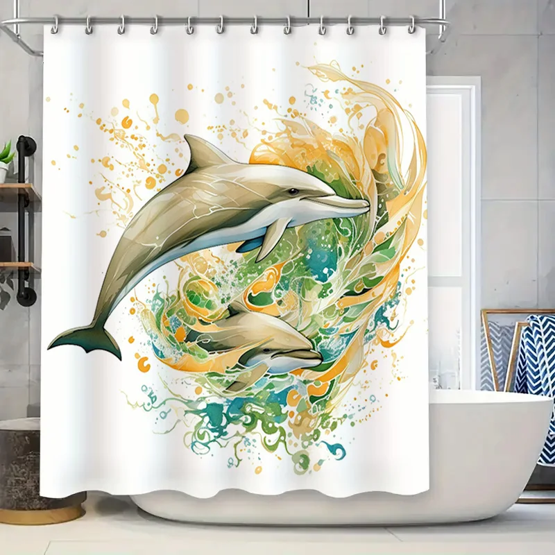Watercolor Dolphin Shower CurtainBright Ocean Life Print for Bathroom Decor in Multicolor T4312508769
Watercolor Dolphin Shower CurtainBright Ocean Life Print for Bathroom Decor in Multicolor T4312508769