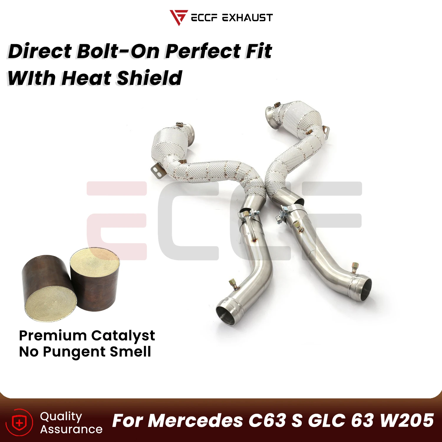 Sporty Downpipe With Heat Shield For Mercedes C63 S GLC 63 W205 Aggressive Exhaust Sound Plug and Play Upgrade Performance
Sporty Downpipe With Heat Shield For Mercedes C63 S GLC 63 W205 Aggressive Exhaust Sound Plug and Play Upgrade Performance