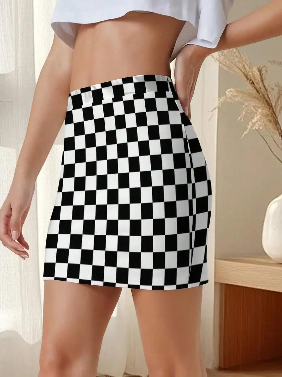Women Black And White Checkered Mini Skirt Bodycon Slim Fit Casual Streetwear Summer
Women Black And White Checkered Mini Skirt Bodycon Slim Fit Casual Streetwear Summer