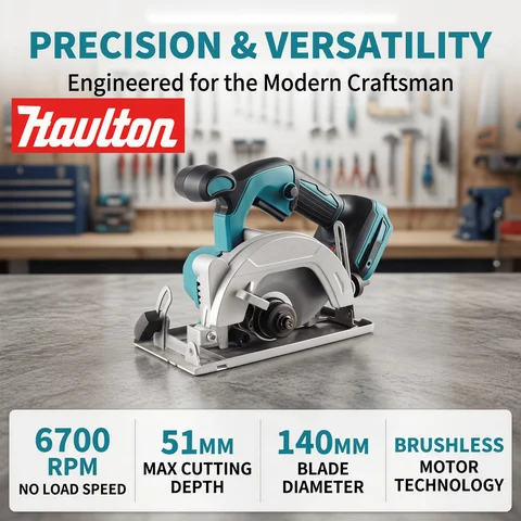 Makita 18V HAOLTON 5inch Cordless Circular Saw 5000rpm Brushless Woodworking Saw 45degree Cut Adjustment Circular Saw
