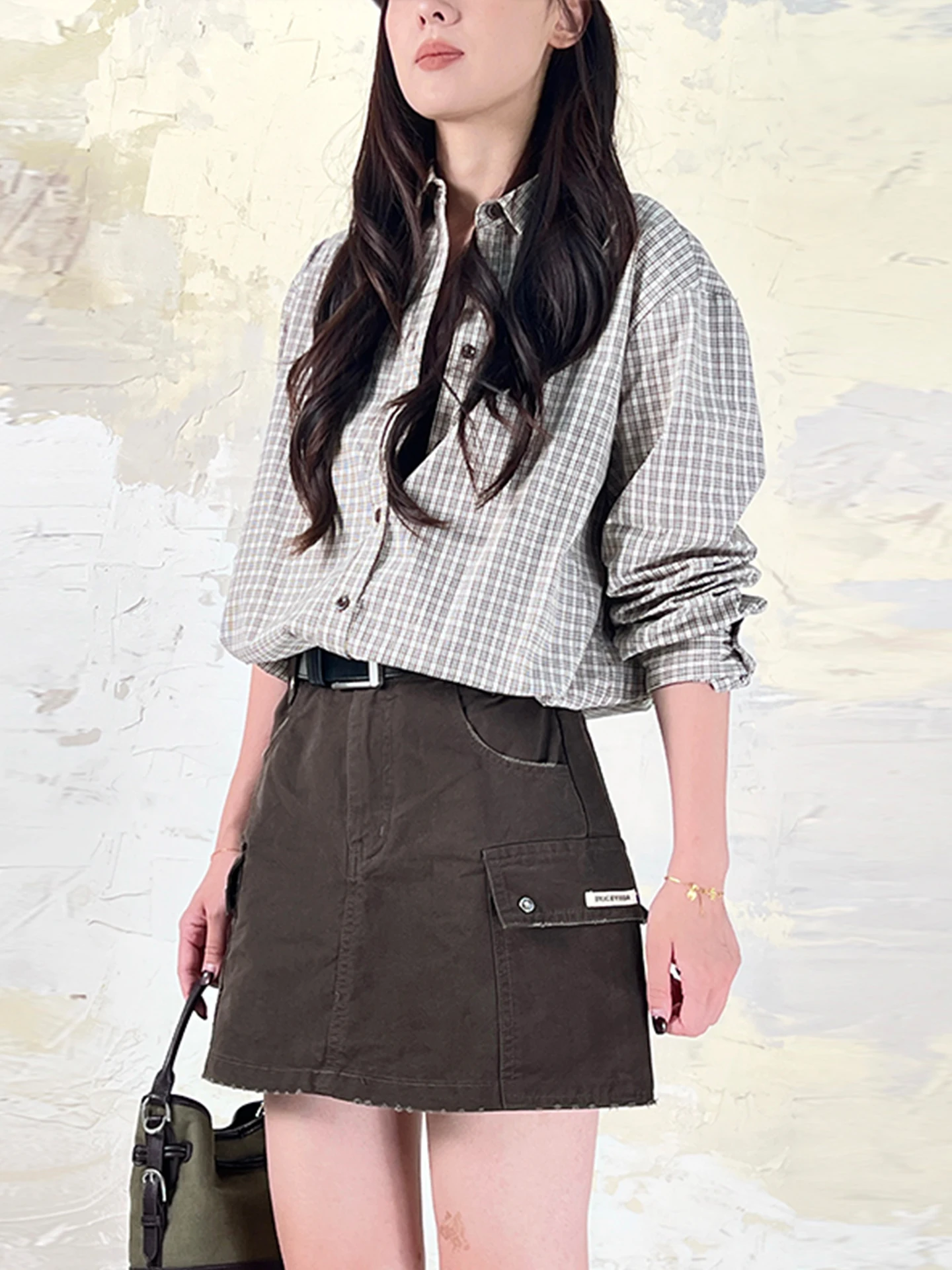 High Waist ort Skirt Breathable Versatile American Retro Sle with Belt f Length Workwear Cotton Casual Skirt
High Waist ort Skirt Breathable Versatile American Retro Sle with Belt f Length Workwear Cotton Casual Skirt