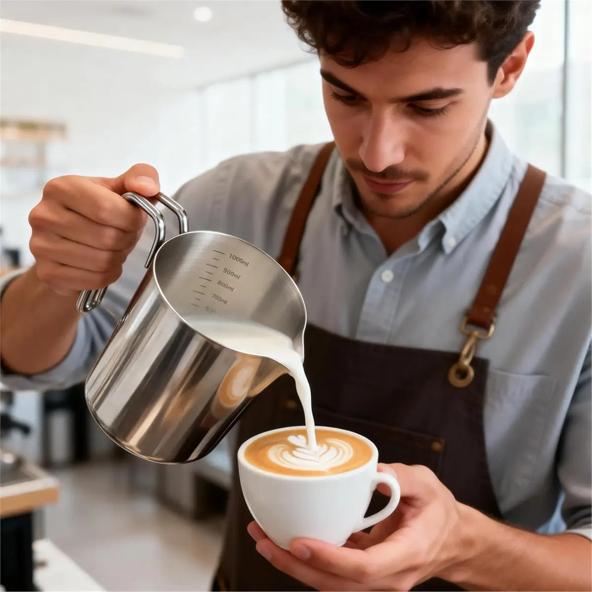 Measuring Jug 1L Stainless Steel, Measuring Cup Metal with Handle, with ML Scale, Dishwasher Safe, Milk Jug
Measuring Jug 1L Stainless Steel, Measuring Cup Metal with Handle, with ML Scale, Dishwasher Safe, Milk Jug
