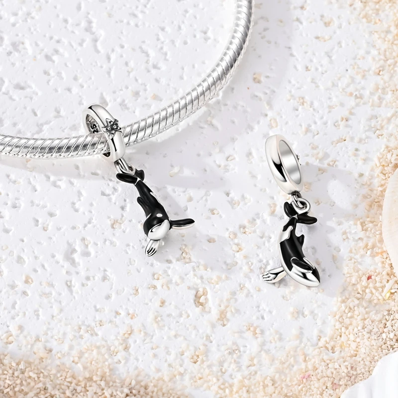 New 925 Sterling Silver Luminous Killer Whale Charms Pendant Zircon Dangle Fit 3mm Original Bracelet DIY Women Fine Jewelry Gift
New 925 Sterling Silver Luminous Killer Whale Charms Pendant Zircon Dangle Fit 3mm Original Bracelet DIY Women Fine Jewelry Gift