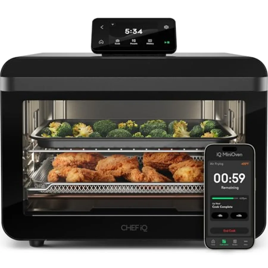MiniOven Smart Toaster Oven Air Fryer Combo 11-in-1 Countertop Convection Oven Black 1750W 25 Qt Capacity Fast Cooking with Tou
MiniOven Smart Toaster Oven Air Fryer Combo 11-in-1 Countertop Convection Oven Black 1750W 25 Qt Capacity Fast Cooking with Tou