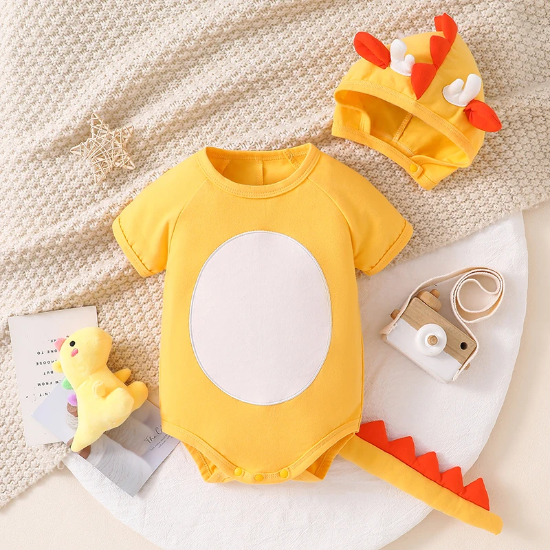 Baby Dinosaur Costume Short Sleeve Round Neck Romper with Hat Set Infant Clothes
Baby Dinosaur Costume Short Sleeve Round Neck Romper with Hat Set Infant Clothes