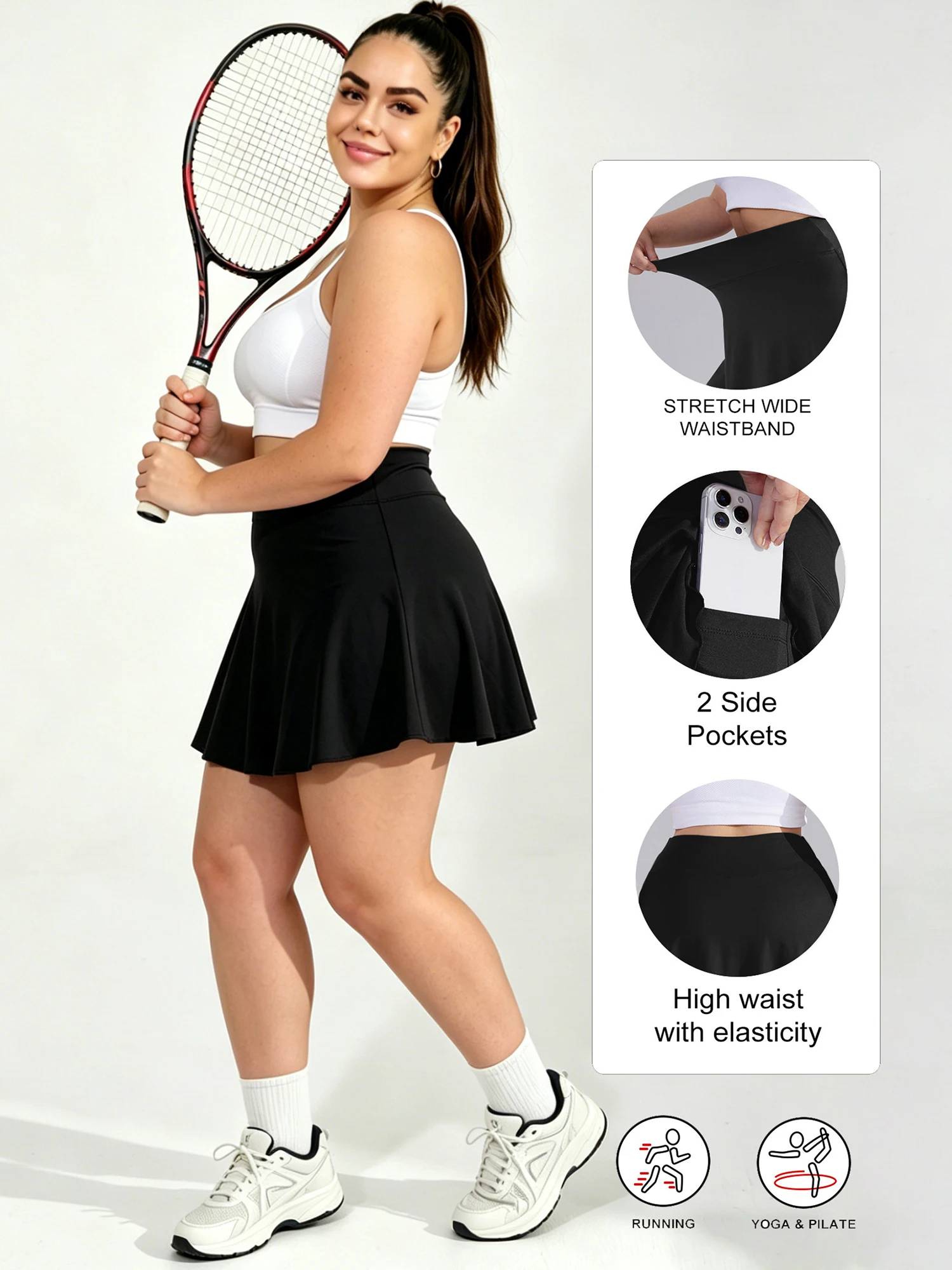 Plus Skort Womens Tennis Skirt Pleated Athletic Skirts with Pockets Shorts High Waisted Golf Skort for Workout Pickleball
Plus Skort Womens Tennis Skirt Pleated Athletic Skirts with Pockets Shorts High Waisted Golf Skort for Workout Pickleball