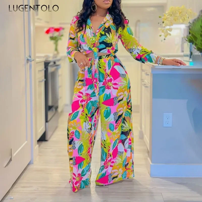 Женский элегантный комплект из 2 предметов, модный топ с длинными рукавами и принтом, рубашка на шнуровке, высокая талия, широкие брюки, праздничная вечеринка, повседневная одежда
Женский элегантный комплект из 2 предметов, модный топ с длинными рукавами и принтом, рубашка на шнуровке, высокая талия, широкие брюки, праздничная вечеринка, повседневная одежда