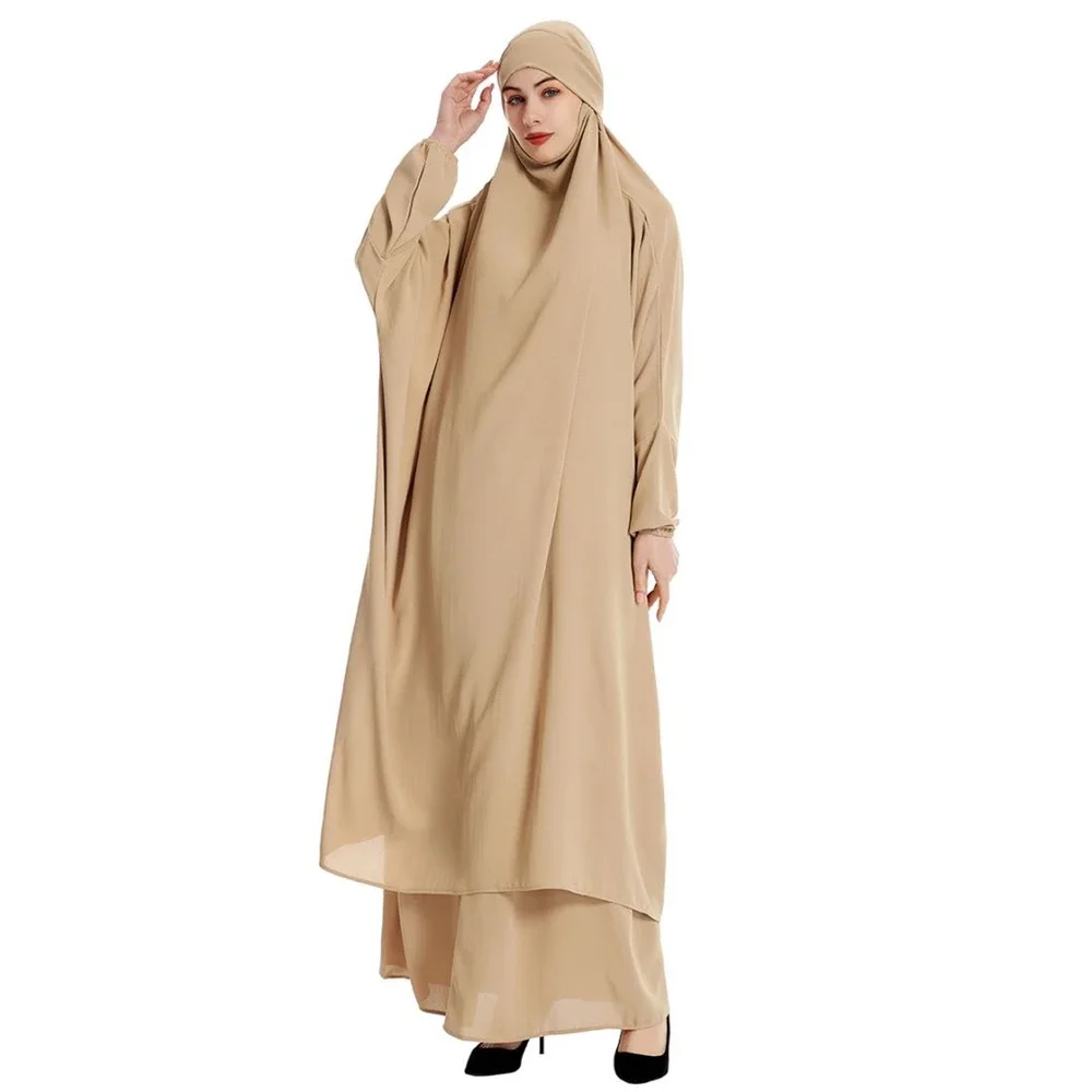 Prayer Garment Dress 2 Piece Set Muslim Women Batwing Sleeves Abaya Skirt Khimar Hijab Islamic Clothing Kaftan Dubai Eid Ramadan
Prayer Garment Dress 2 Piece Set Muslim Women Batwing Sleeves Abaya Skirt Khimar Hijab Islamic Clothing Kaftan Dubai Eid Ramadan