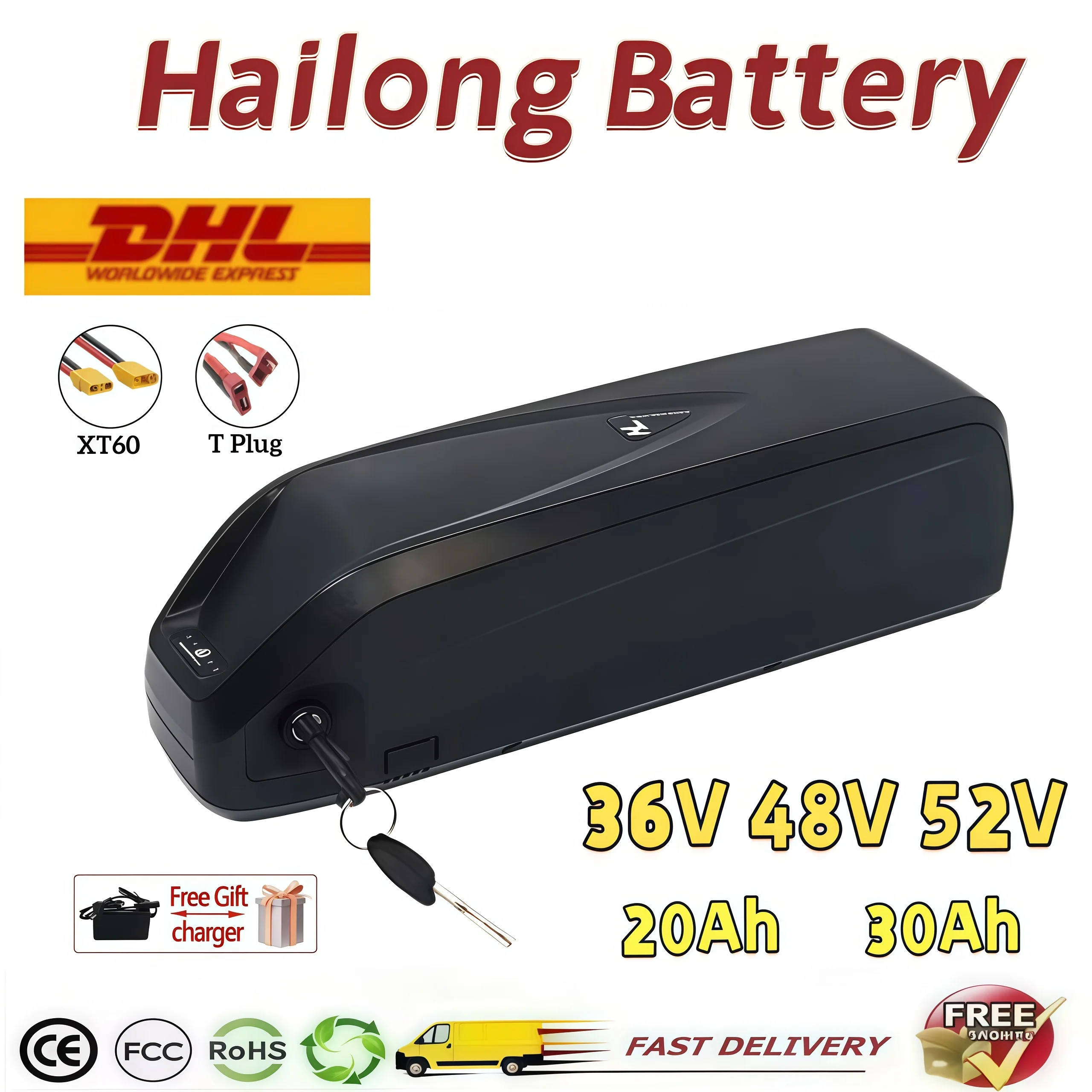 Lithium Hailong Battery 36V 48V 52V 20Ah 30Ah Compatible with Bafang BBSHD BBS02 BBS03
Lithium Hailong Battery 36V 48V 52V 20Ah 30Ah Compatible with Bafang BBSHD BBS02 BBS03