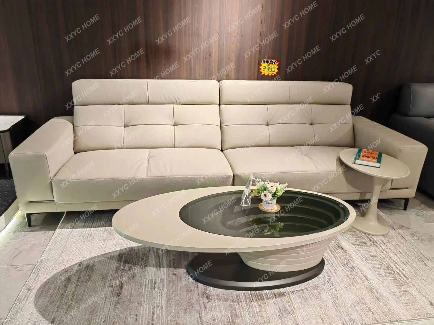 A Wabi Sand wind size apartment simple oval spiral coffee table
A Wabi Sand wind size apartment simple oval spiral coffee table