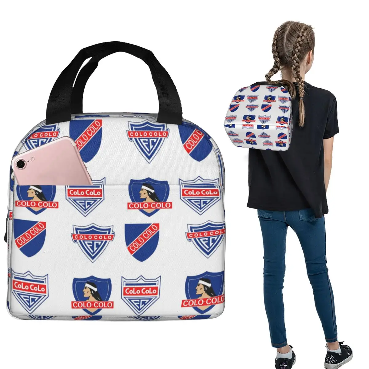 Colo Colo Insignias Insulated Lunch Bag for Women Children Portable Food Boxes Thermal Lunch Box Tote
Colo Colo Insignias Insulated Lunch Bag for Women Children Portable Food Boxes Thermal Lunch Box Tote