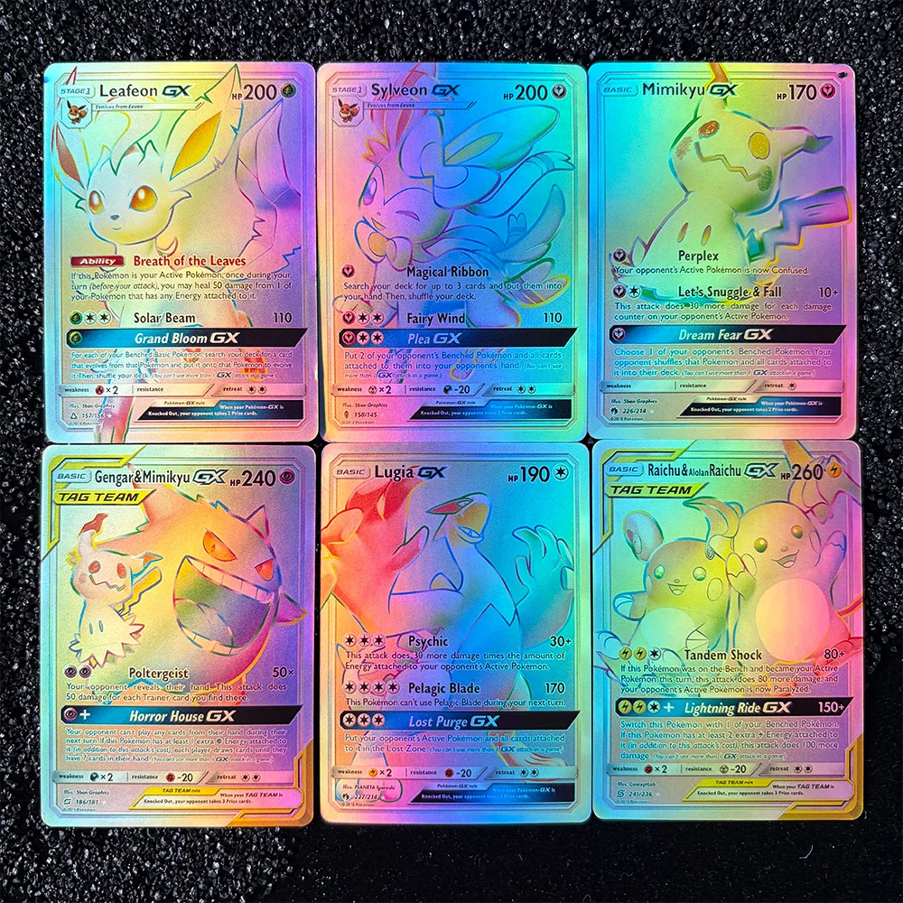 Self-Made Single Card PTCG Rating Card Sun&Moon FA/lEAFEON SYLVEON MIMIKYU LUGIA English Flash Card Gift Anime Collectible Card
Self-Made Single Card PTCG Rating Card Sun&Moon FA/lEAFEON SYLVEON MIMIKYU LUGIA English Flash Card Gift Anime Collectible Card