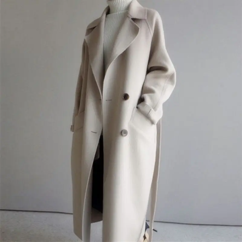 2025 New Fashion Long Wool Coat Women's Korean Loose Fit Waist Tied Belted Knee Length Outerwear
2025 New Fashion Long Wool Coat Women's Korean Loose Fit Waist Tied Belted Knee Length Outerwear