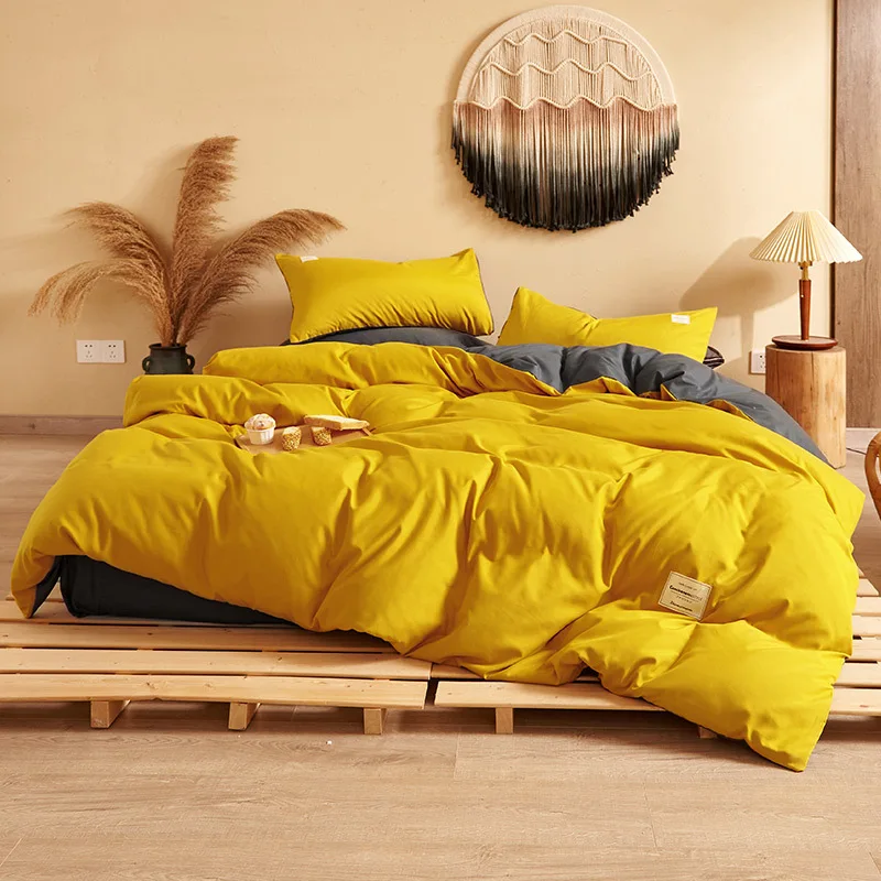 Washable Cotton New Solid Polished Four Piece Set of Simple Plain Bedclothes, Quilt Cover, Bed Sheet, Fitted Sheet
Washable Cotton New Solid Polished Four Piece Set of Simple Plain Bedclothes, Quilt Cover, Bed Sheet, Fitted Sheet