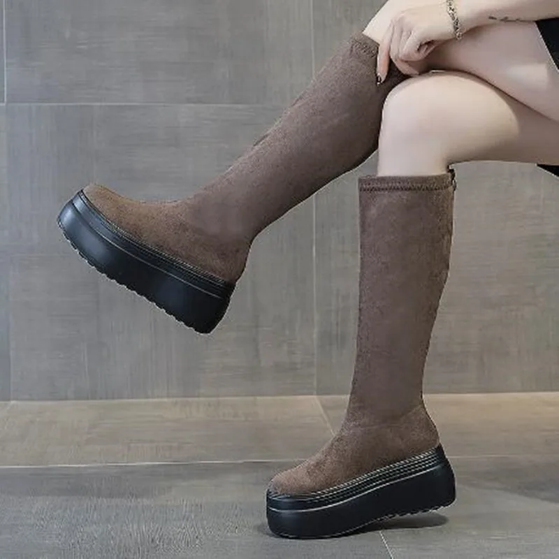 8CM 2026 Spring Stretch Fabric Synthetic Women ZIP Platform Wedge Autumn High Brand Winter Plush Breathable Shoes Fashion Botas
8CM 2026 Spring Stretch Fabric Synthetic Women ZIP Platform Wedge Autumn High Brand Winter Plush Breathable Shoes Fashion Botas
