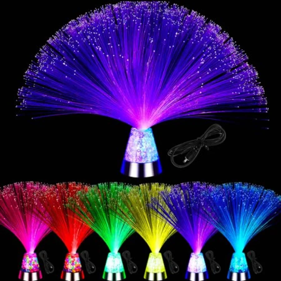 6 Pieces Fiber Optic Lamp with Crystal Base 14inch Multicolored Sensory Lights Centerpiece Changing USB Battery Powered Fiber O
6 Pieces Fiber Optic Lamp with Crystal Base 14inch Multicolored Sensory Lights Centerpiece Changing USB Battery Powered Fiber O
