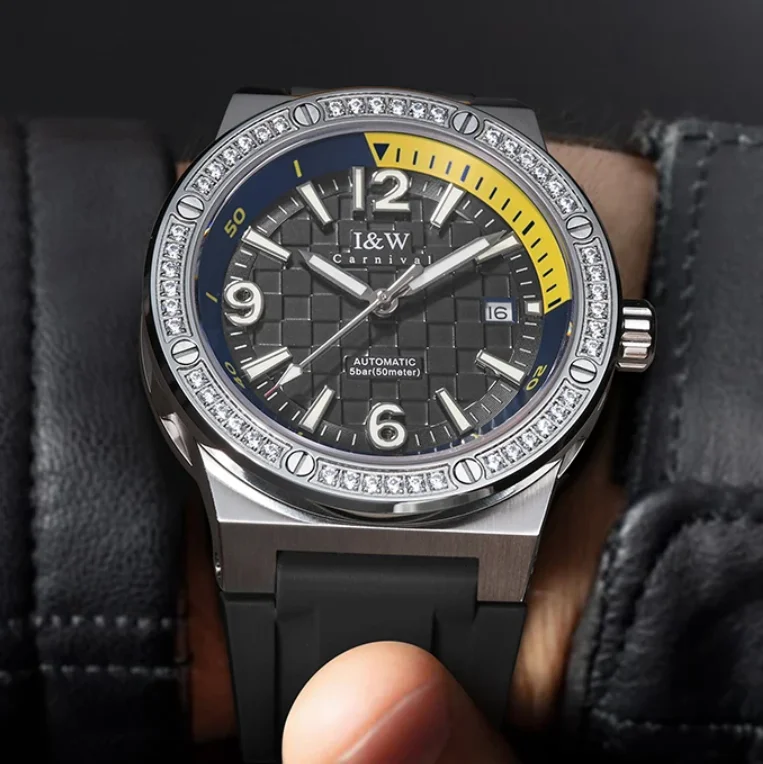 Carnival Men Automatic Watch Pilot 42mm Mechanical Wristwatch Sapphire Luminous 5ATM Waterproof Miyota 8215
Carnival Men Automatic Watch Pilot 42mm Mechanical Wristwatch Sapphire Luminous 5ATM Waterproof Miyota 8215